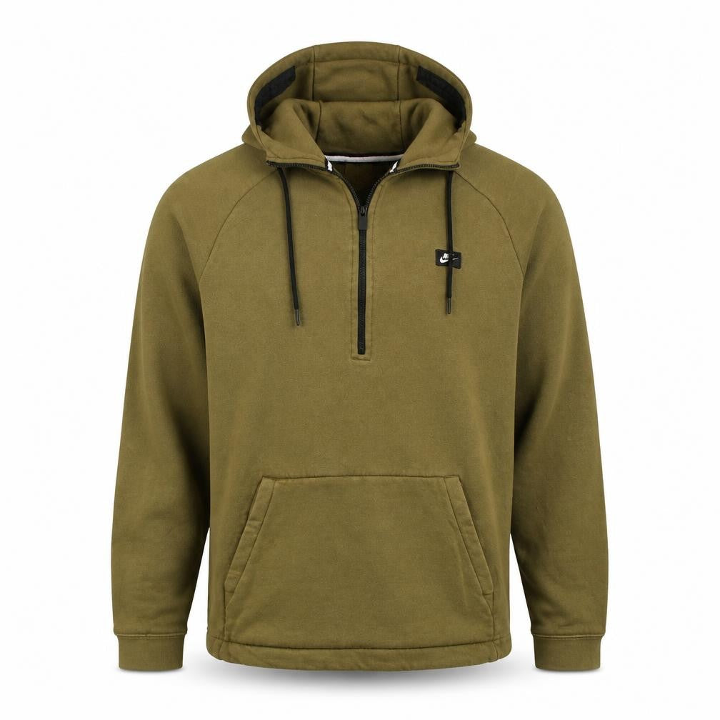 Front view of Nike Men’s Green 1/2 Zip Hoodie L Regular Fleece Pullover