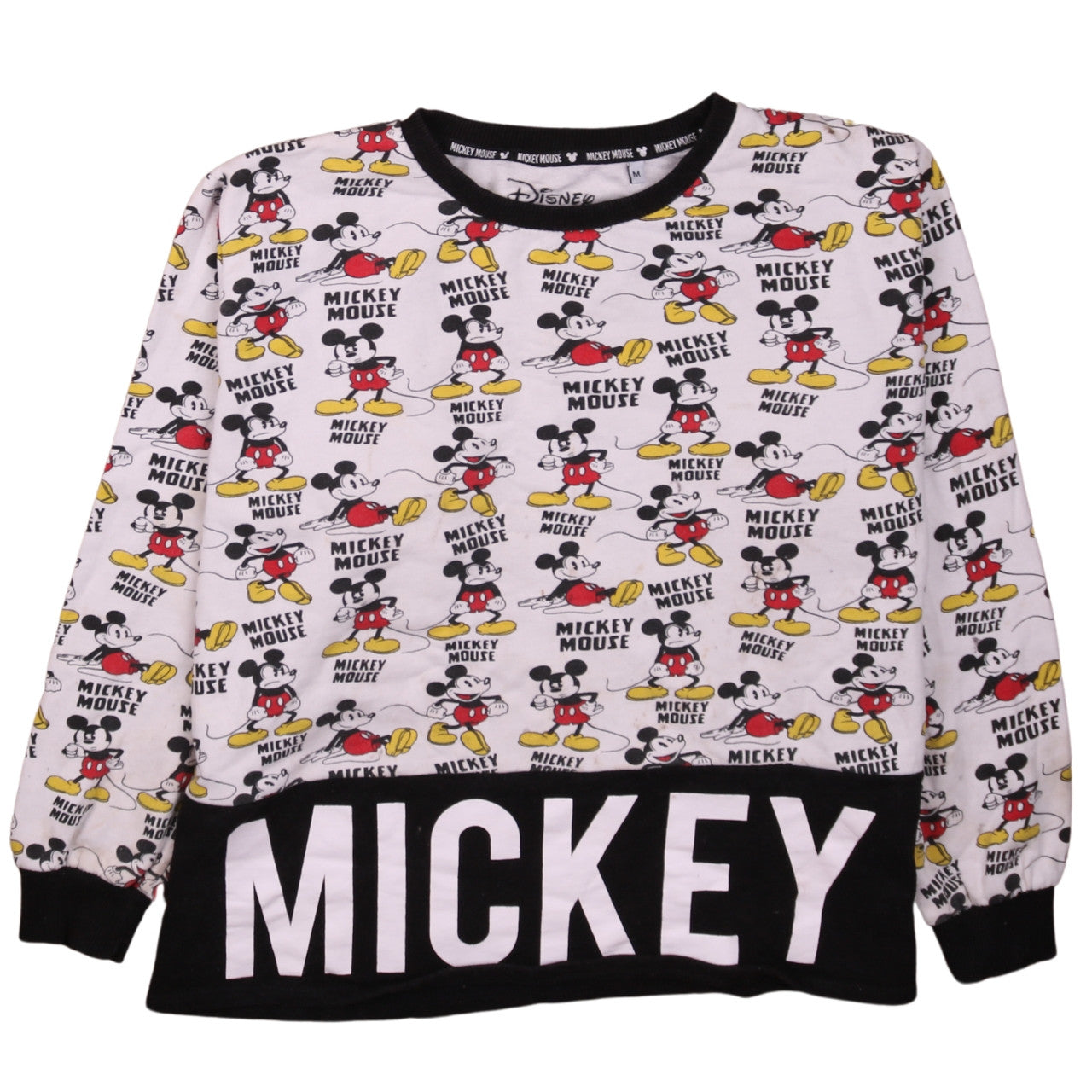 Disney Women’s White Mickey Mouse Pullover Sweatshirt Size M