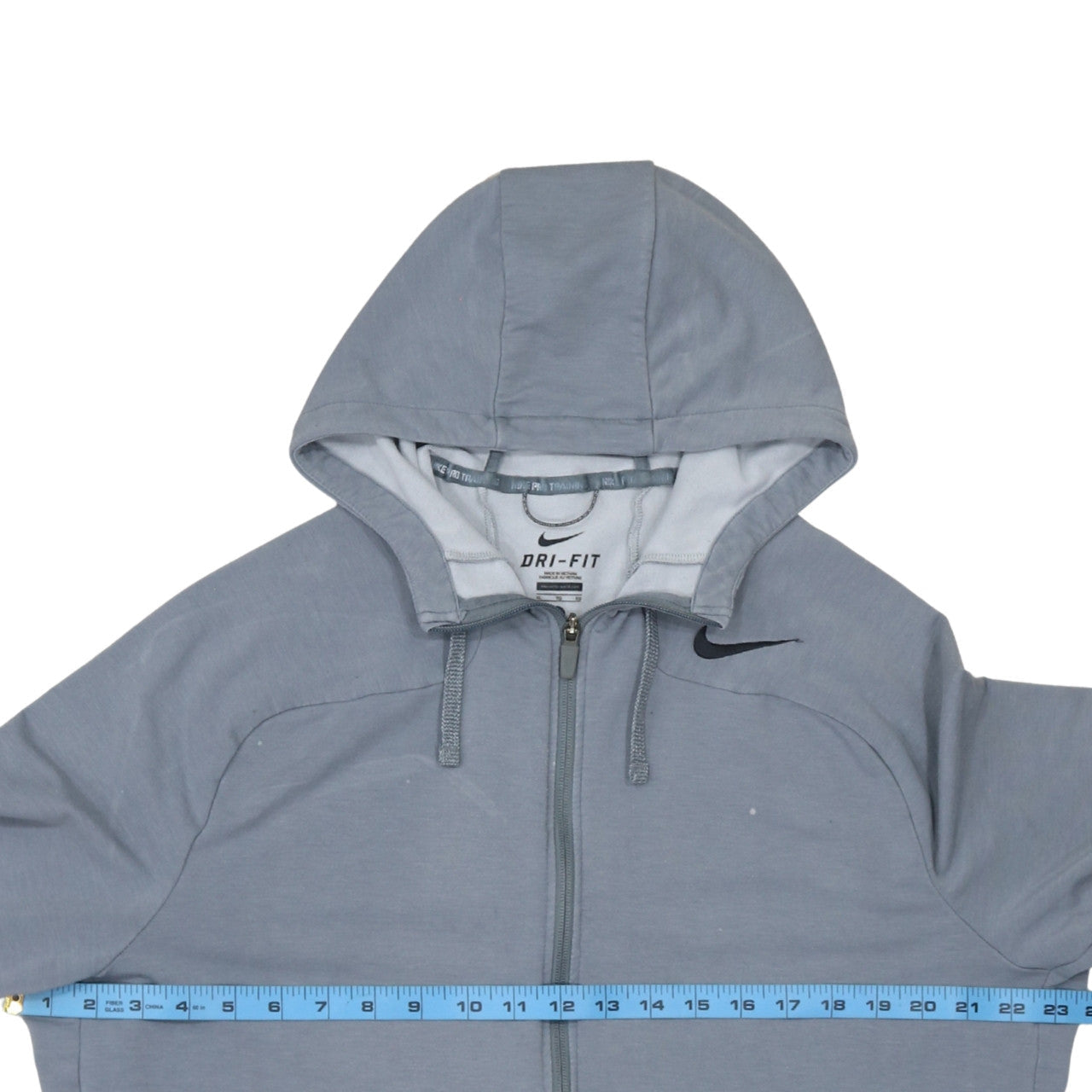 Nike Men's Grey Dri-FIT Full Zip Hoodie XL Sportswear