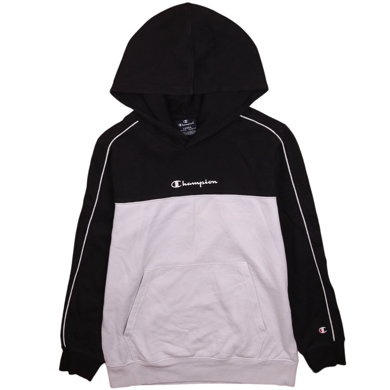 Champion Boys Black Colourblock Pullover Hoodie Size 11-12 Years