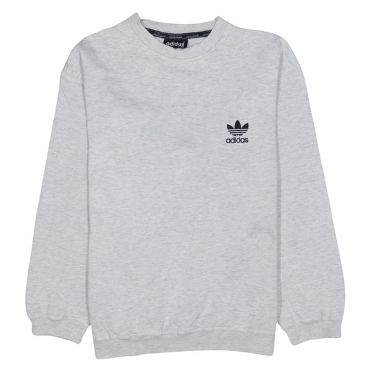 Adidas Mens Grey Crew Neck Pullover Sweatshirt L Regular Fit