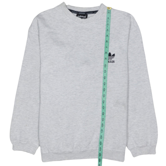 Adidas Mens Grey Crew Neck Pullover Sweatshirt L Regular Fit