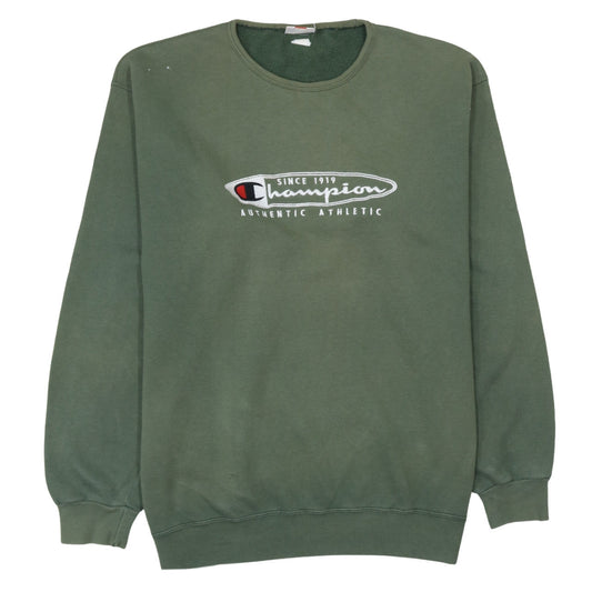 Champion Men’s Green XL Pullover Sweatshirt Retro Sports Style