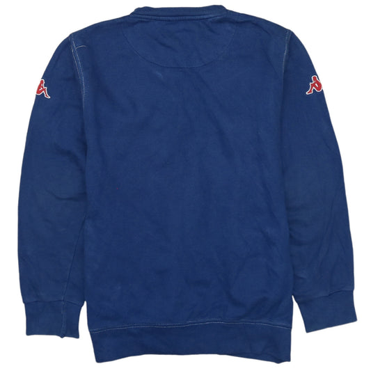 Kappa Boys Blue Crew Neck Pullover Sweatshirt Size 12 Years Cotton Blend