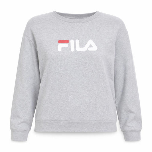 Fila Womens Grey Logo Pullover Sweatshirt Size L Casual Crew Neck