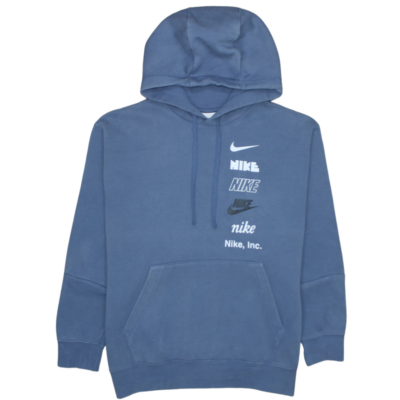 Nike Men's Blue Pullover Hoodie M Graphic Logo Fleece Sweatshirt
