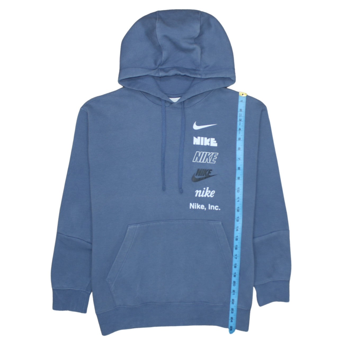 Nike Men's Blue Pullover Hoodie M Graphic Logo Fleece Sweatshirt