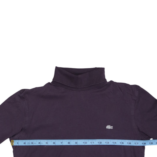 Lacoste Men's Purple Roll Neck Long Sleeve Cotton Top XS