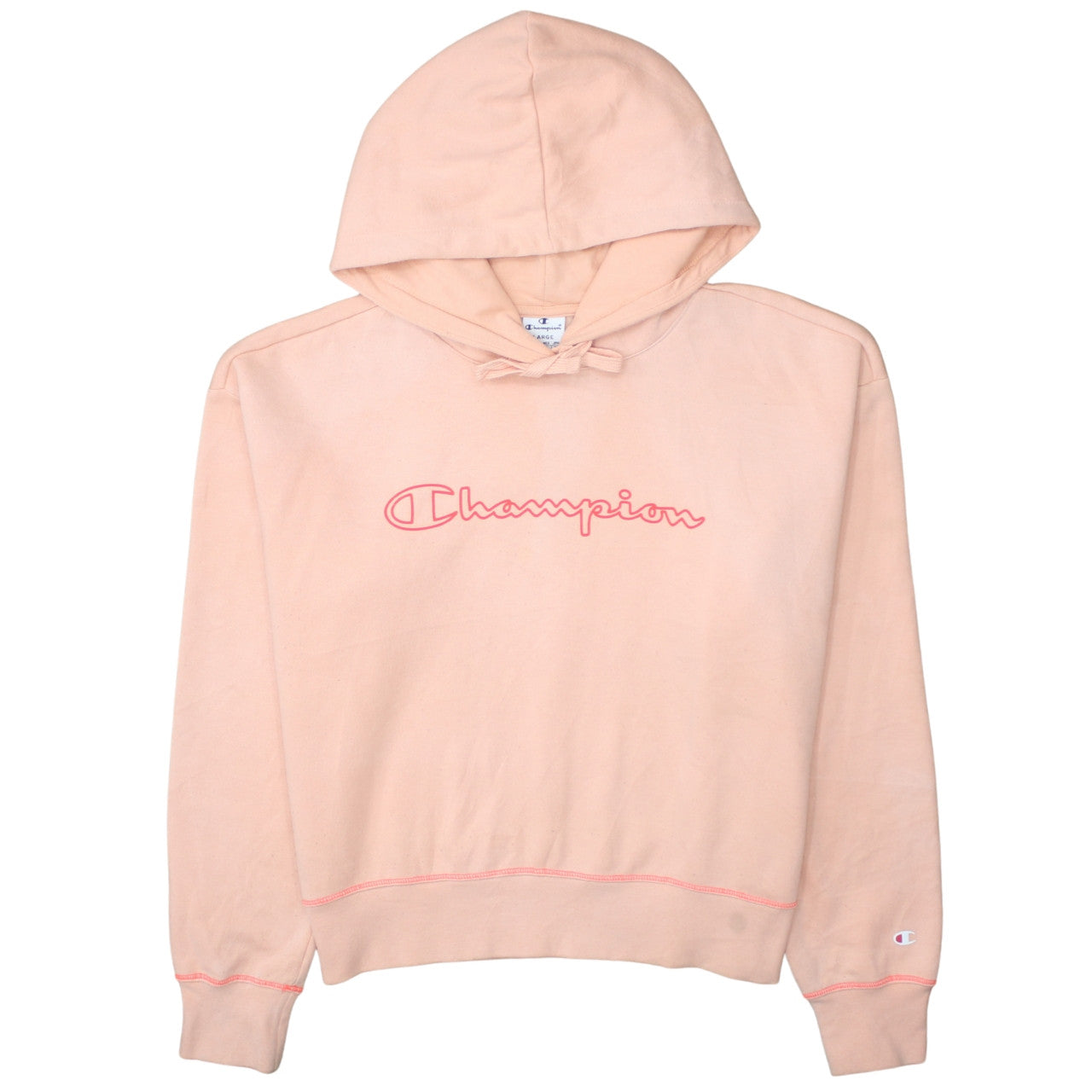 Champion Women's Peach Pink Pullover Hoodie Size L Cotton Blend