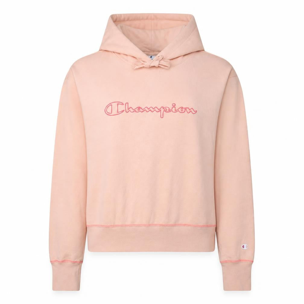 Champion Women's Peach Pink Pullover Hoodie Size L Cotton Blend
