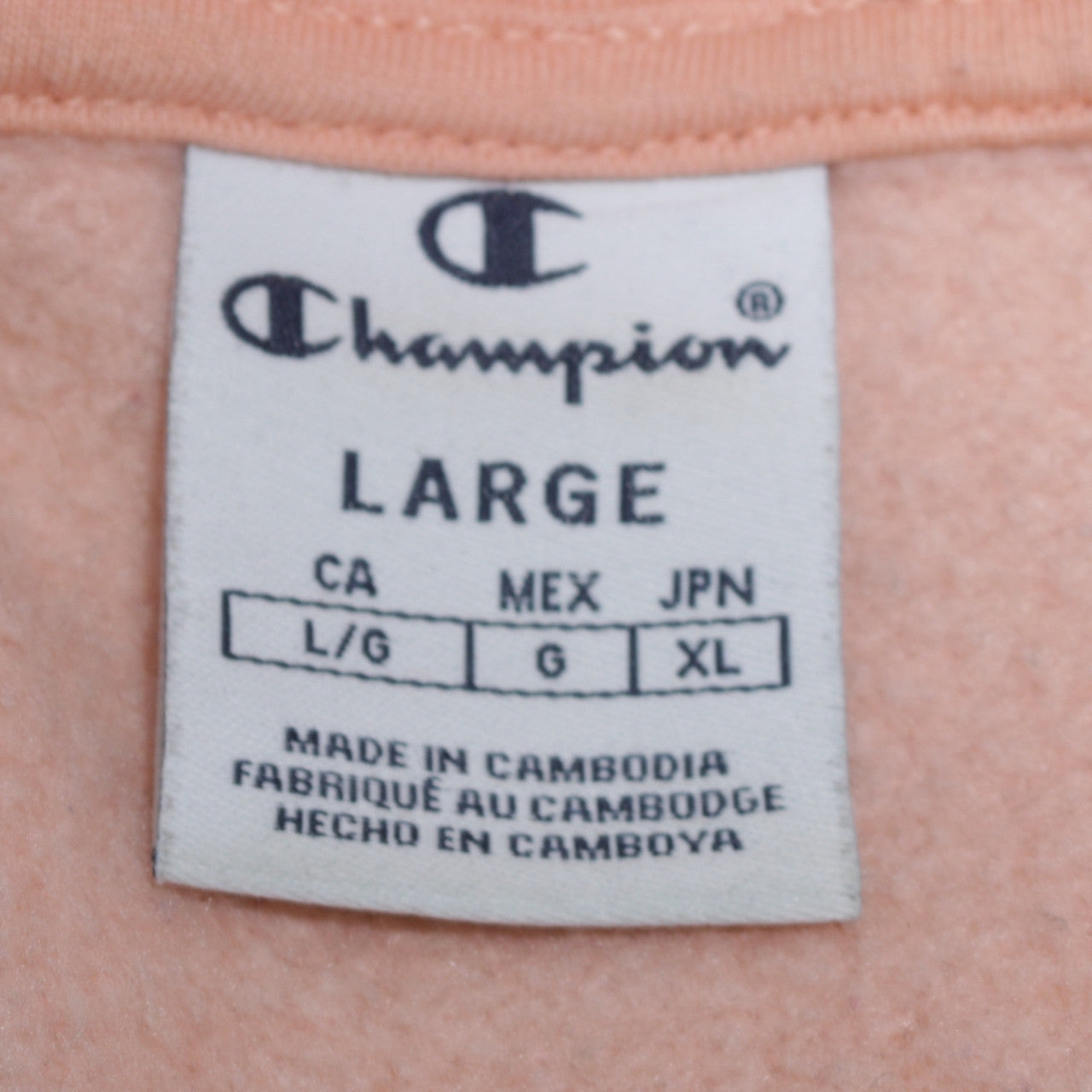 Champion Women's Peach Pink Pullover Hoodie Size L Cotton Blend