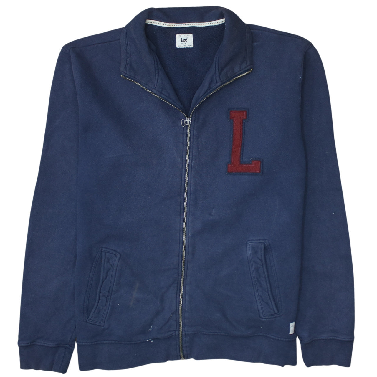 Lee Men Blue XL Full Zip Cotton College Sweatshirt