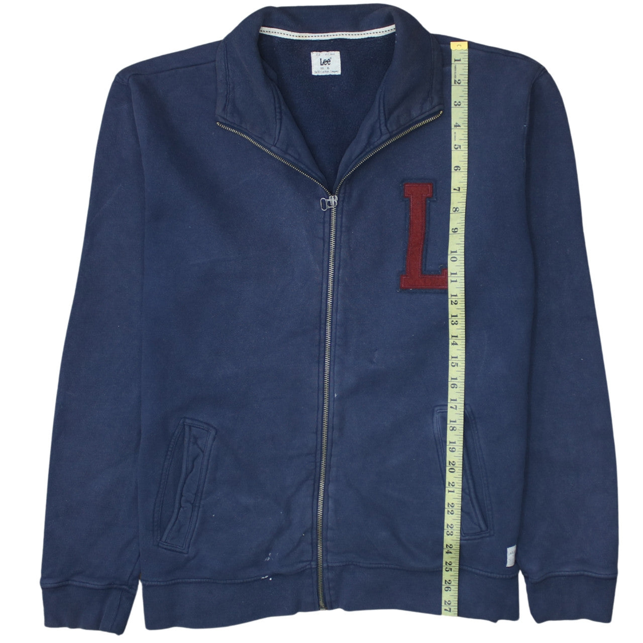 Lee Men Blue XL Full Zip Cotton College Sweatshirt