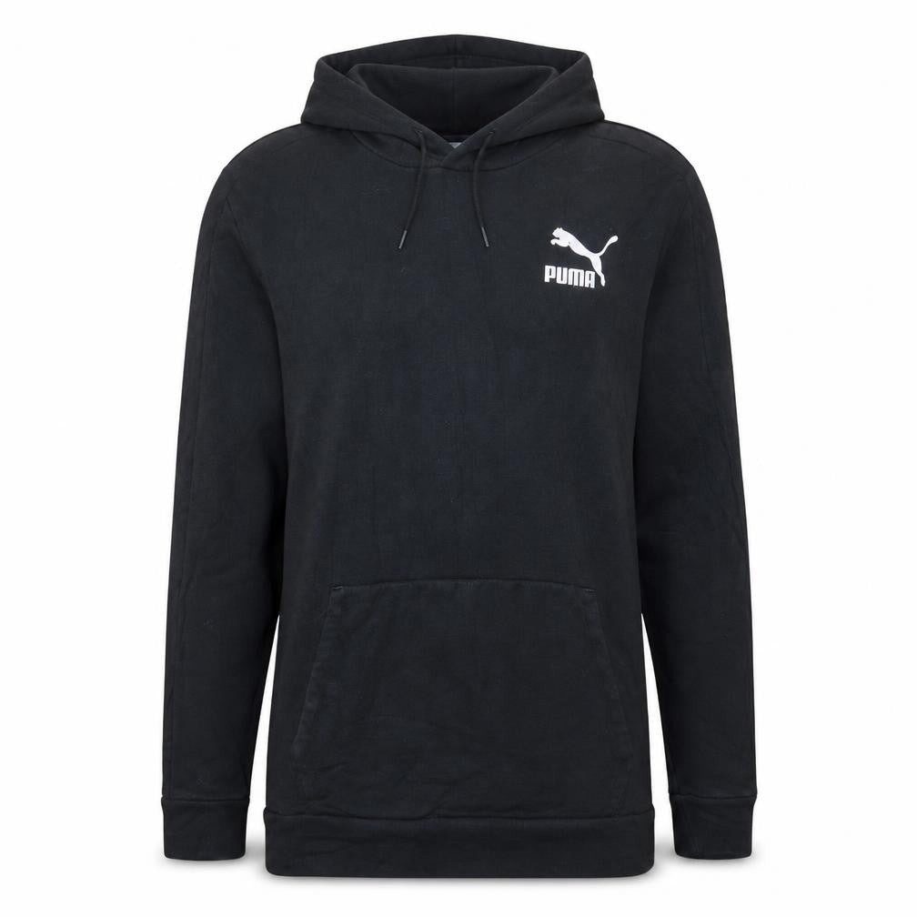 Puma Men's Black Pullover Hoodie Size S Logo Fleece Sweatshirt
