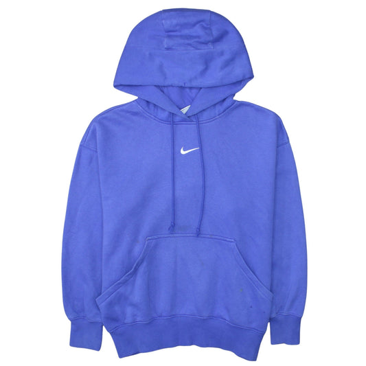 Nike Women's Blue Pullover Hoodie Small Embroidered Logo Casual