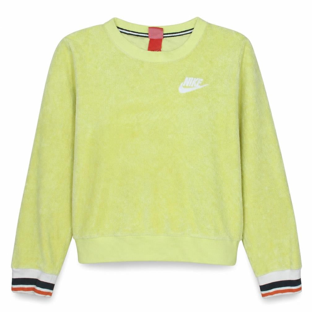 Nike Womens Yellow Crew Neck Pullover Sweatshirt Size M Cotton Blend