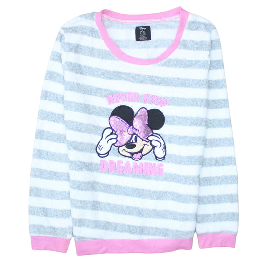 Disney Women's Grey Minnie Mouse Fleece Nightshirt Size 10-12
