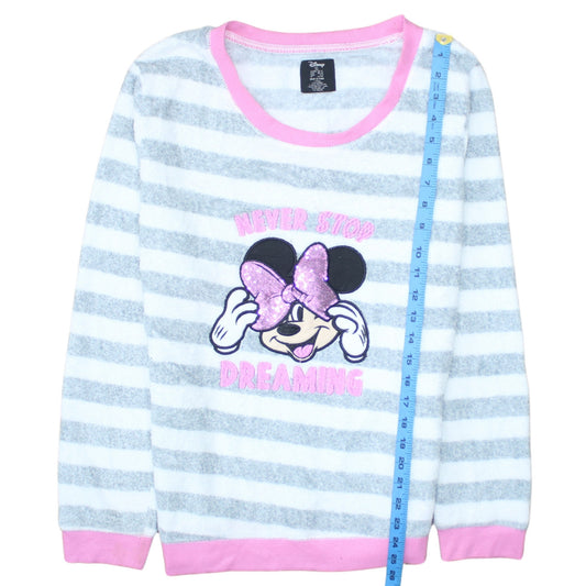 Disney Women's Grey Minnie Mouse Fleece Nightshirt Size 10-12