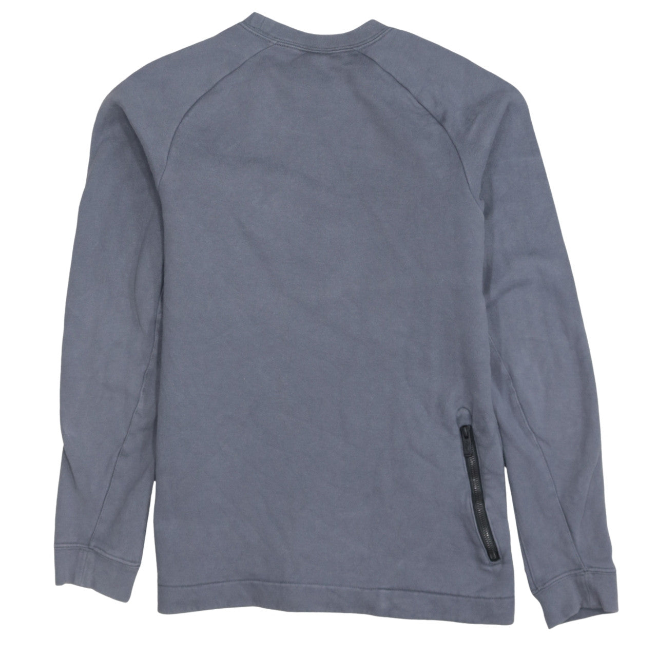 Nike Men's Grey Small Pullover Sweatshirt Crew Neck Fleece Zip Detail