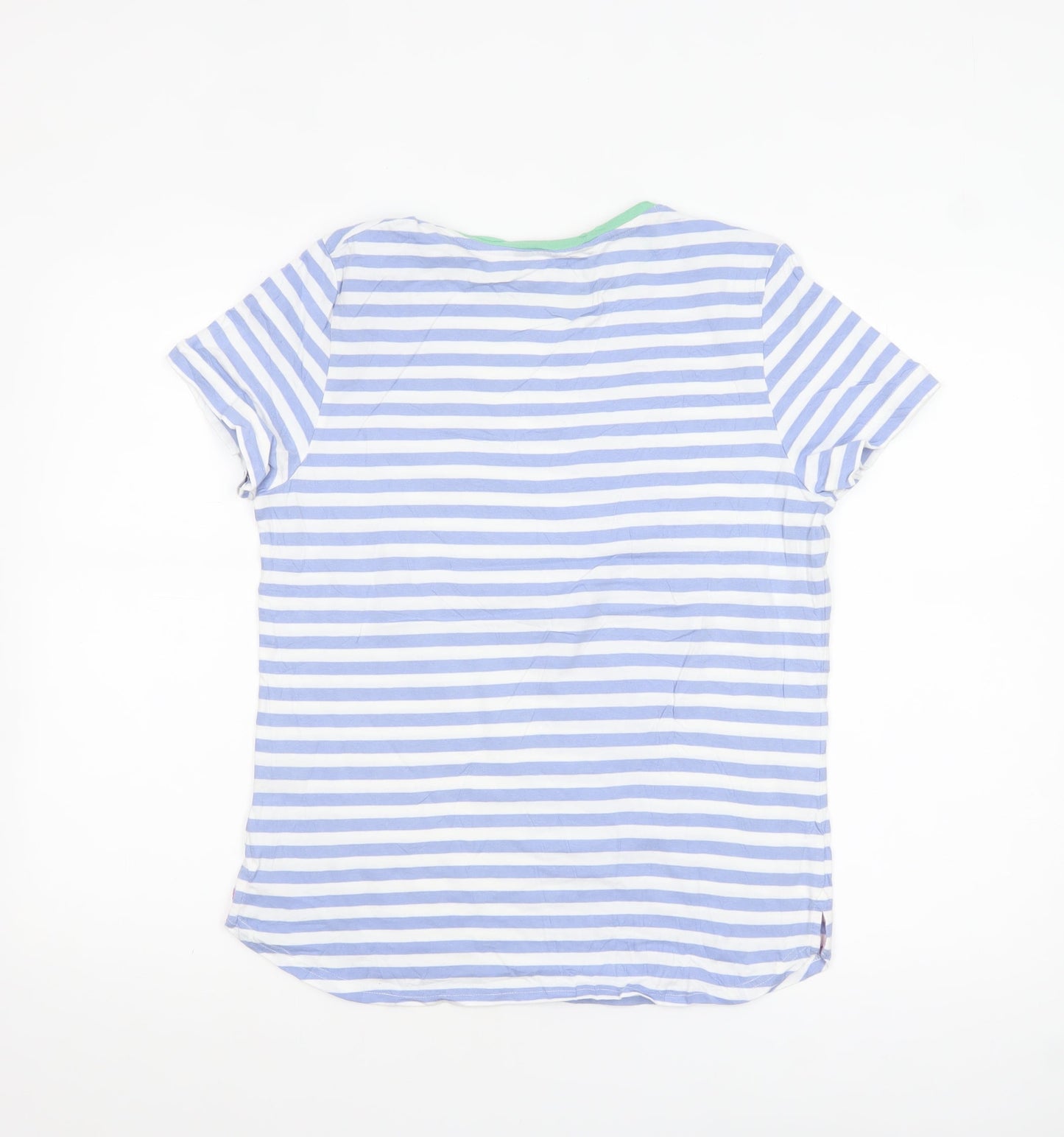 Crew Clothing Company Women’s Blue Striped Cotton T-Shirt Size 14