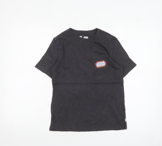 GAP Boys Black Star Wars Graphic T-Shirt 10-11 Years Cotton Crew Neck