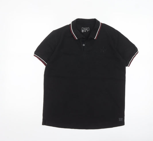 Firetrap Boys Black Polo Shirt 13 Years Short Sleeve Classic Fit