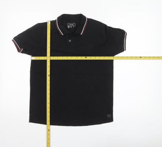 Firetrap Boys Black Polo Shirt 13 Years Short Sleeve Classic Fit