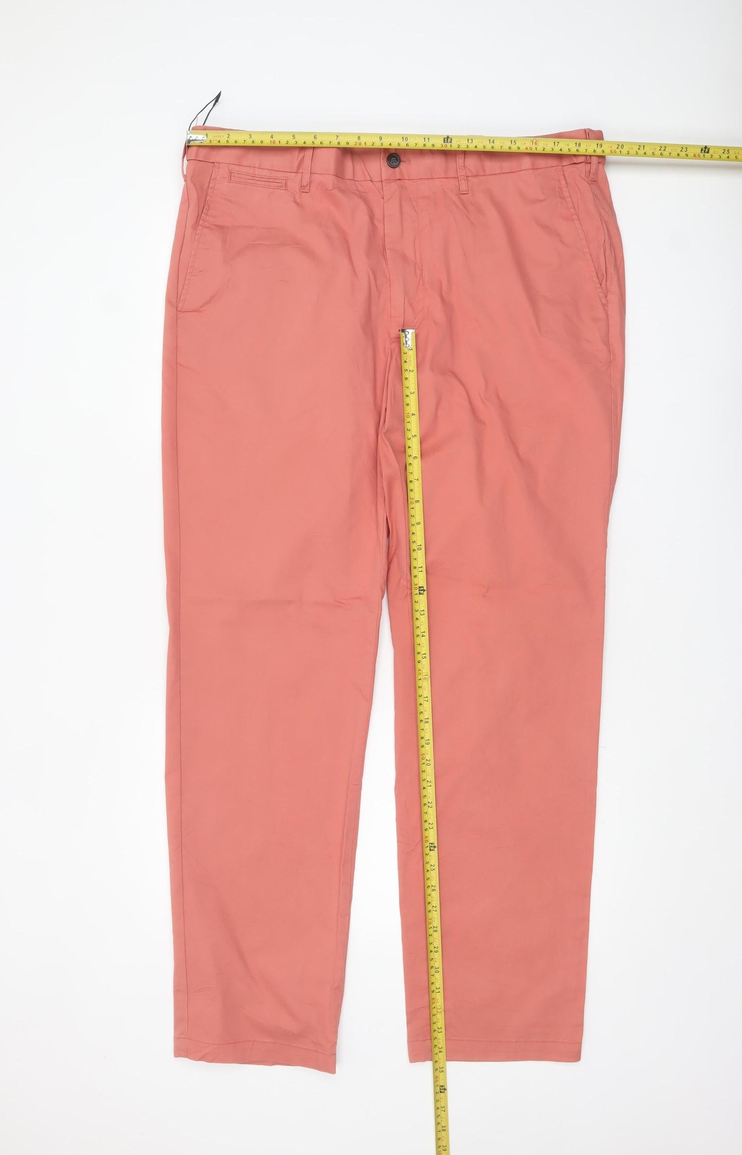 Marks and Spencer Men’s Pink Chino Trousers Regular Fit Size 40