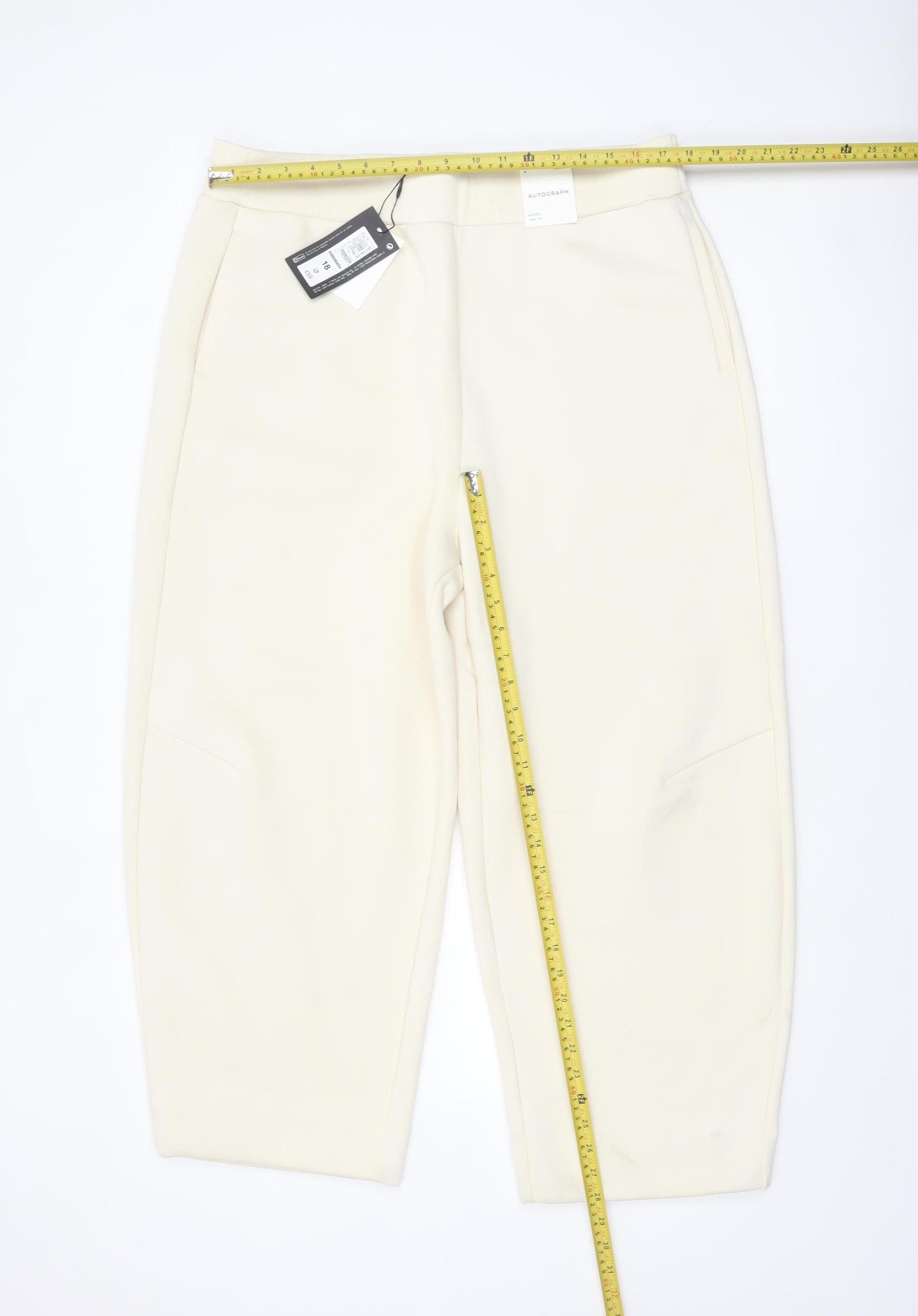 Marks and Spencer Autograph Women's Ivory Jogger Trousers Size 18
