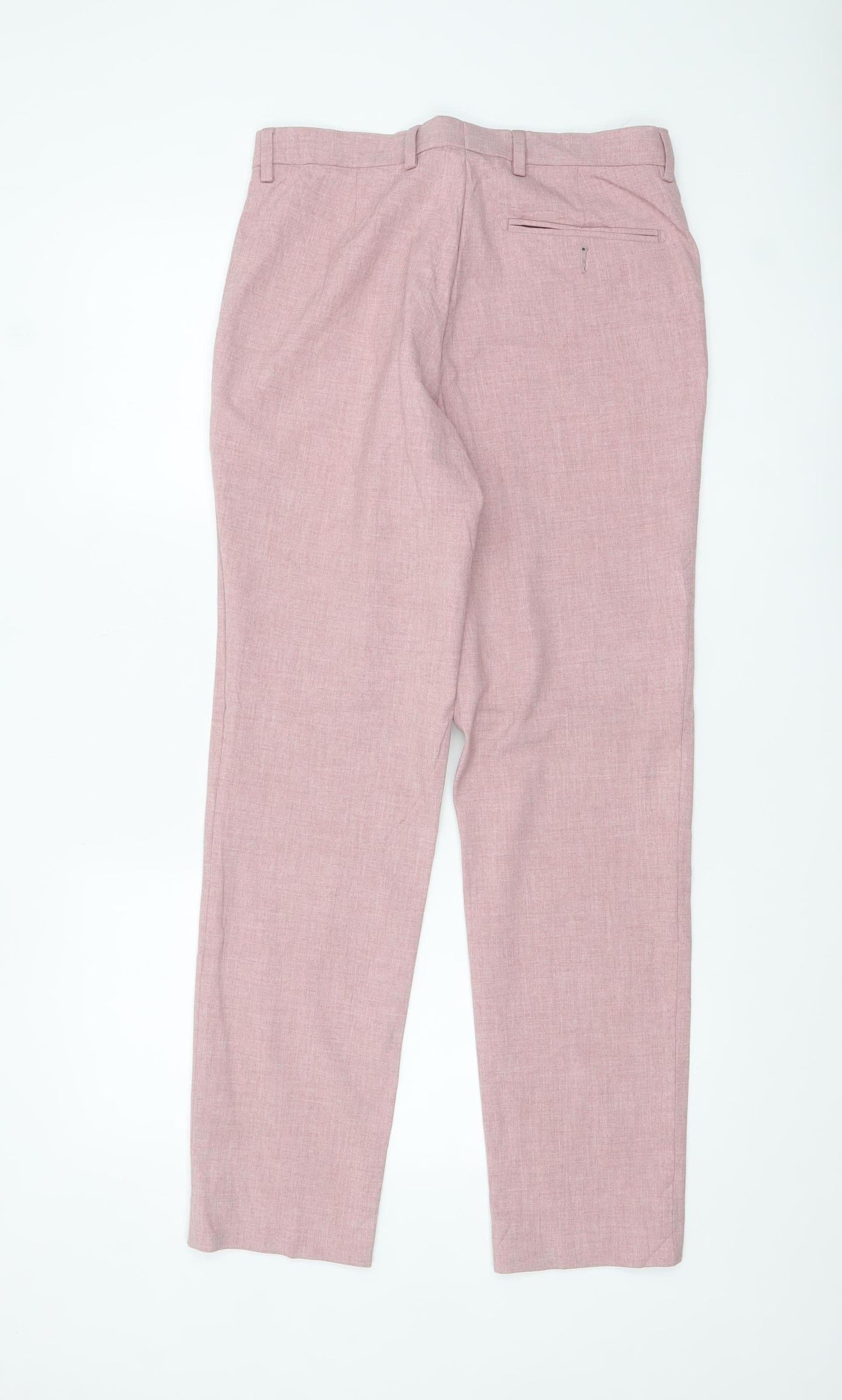 Marks and Spencer Men's Pink Slim Fit Linen Blend Chino Trousers 30R