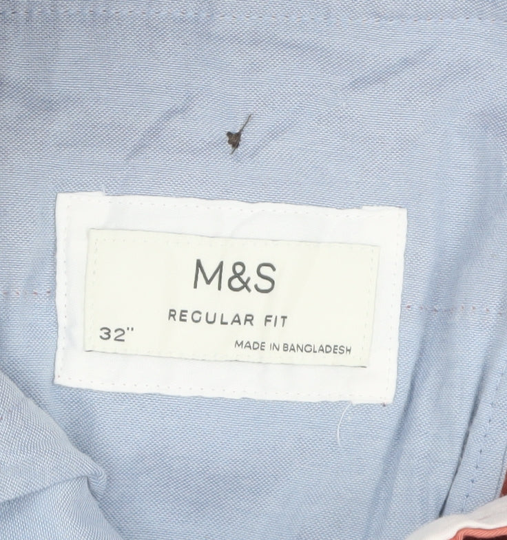 Marks and Spencer Men's Orange Regular Fit Chino Trousers Size 32