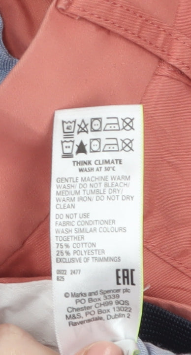 Marks and Spencer Men's Pink Regular Fit Chino Trousers Size 38