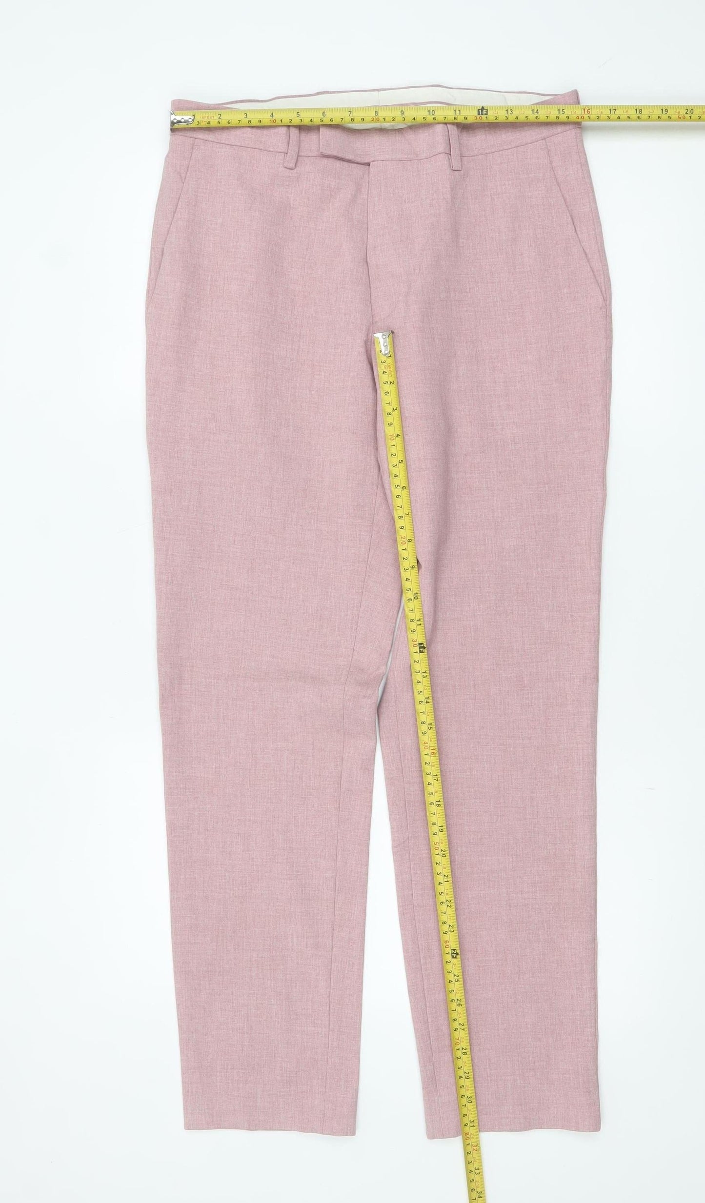 Marks and Spencer Mens Pink Slim Fit Chino Trousers 32R