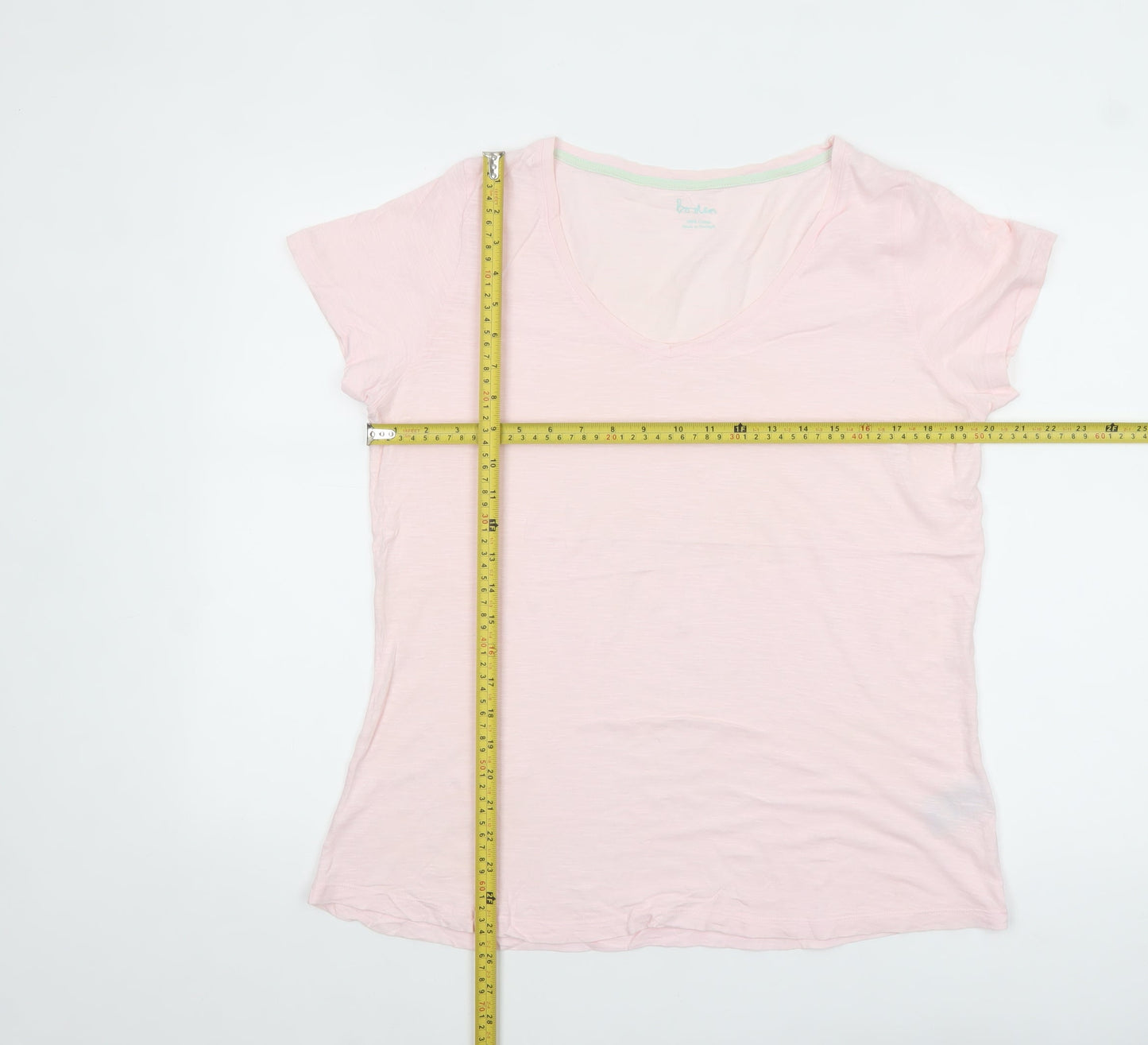 Boden Women’s Pink 100% Cotton V-Neck Short Sleeve T-Shirt UK 10