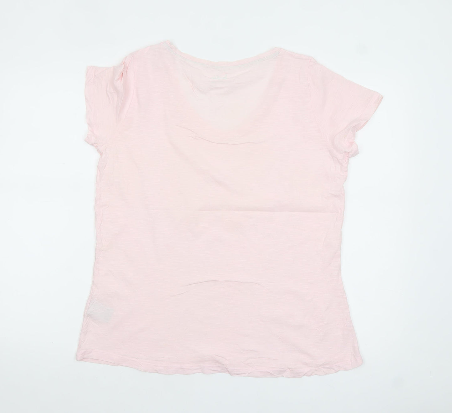 Boden Women’s Pink 100% Cotton V-Neck Short Sleeve T-Shirt UK 10