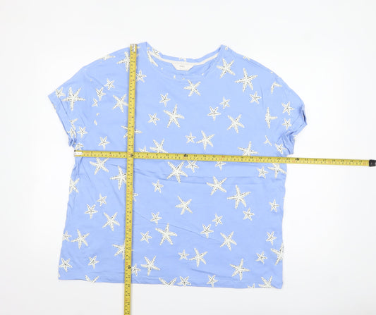 Marks and Spencer Women's Blue Starfish Cotton Nightshirt L