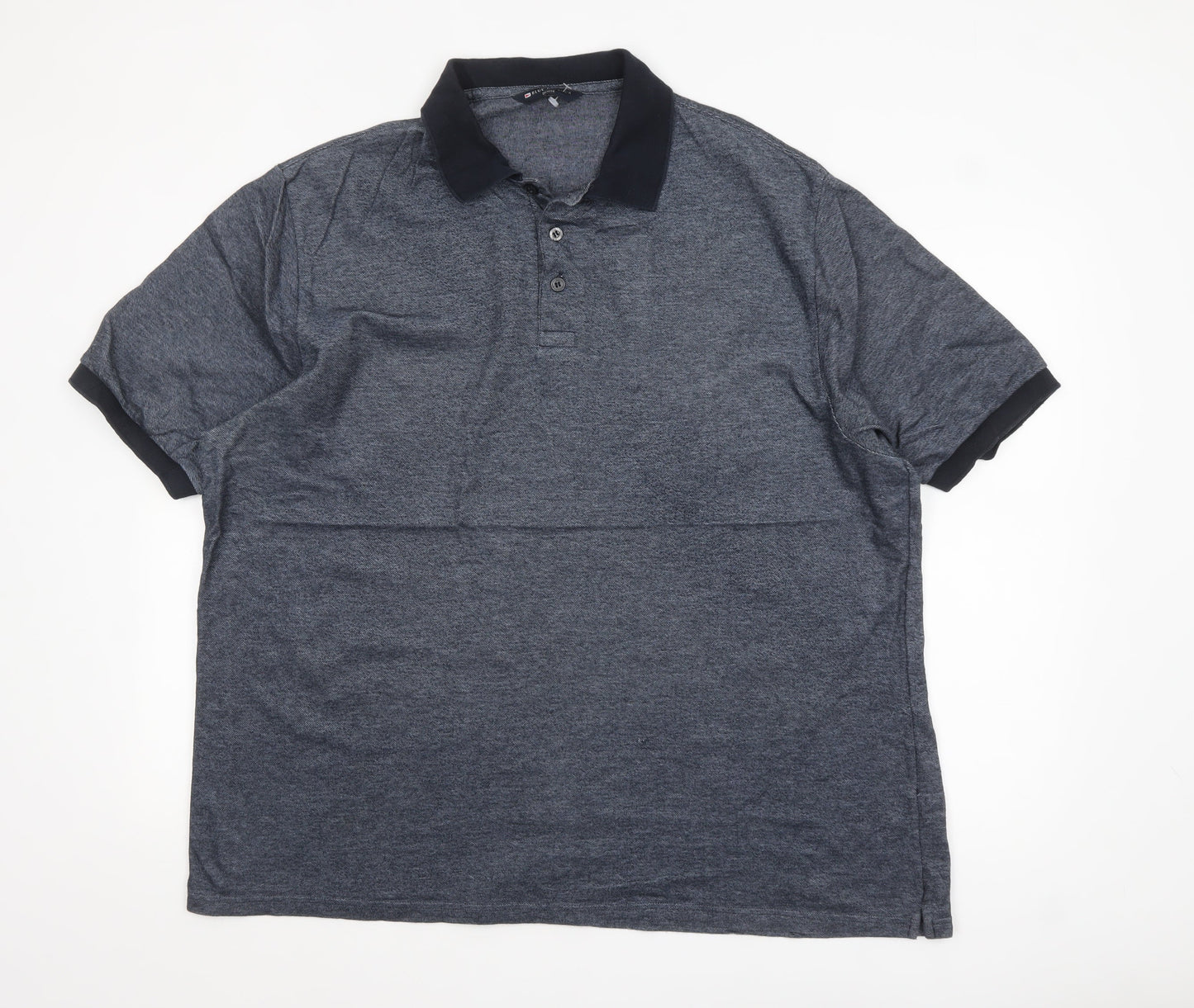 Marks and Spencer Men's Blue 2XL Cotton Short Sleeve Polo Shirt
