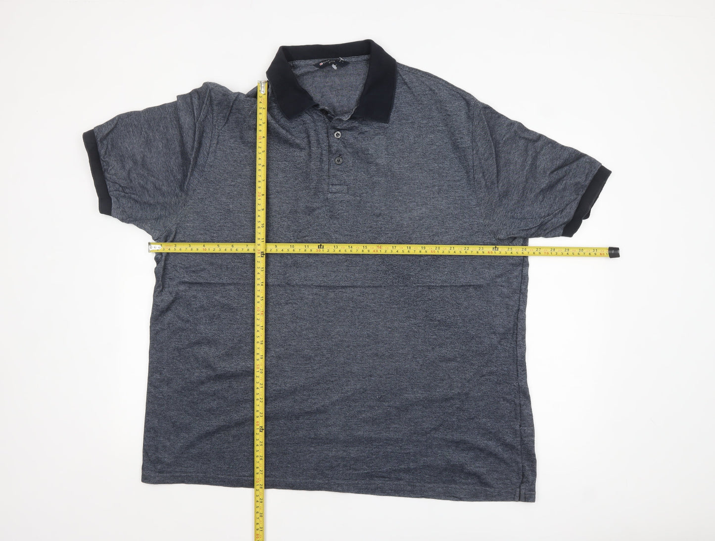 Marks and Spencer Men's Blue 2XL Cotton Short Sleeve Polo Shirt
