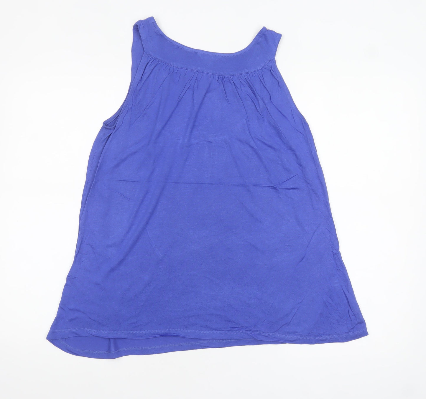 Monsoon Women's Blue Beaded Scoop Neck Sleeveless Tank Top UK 10