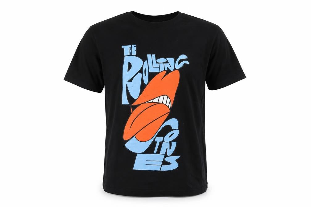 H&M Men's Black Rolling Stones Band Graphic Cotton T-Shirt Size L