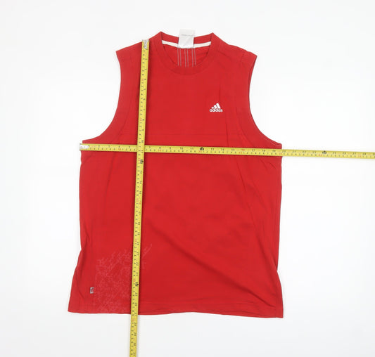 Adidas Men's Red Sleeveless Sports Top Size M Regular Fit