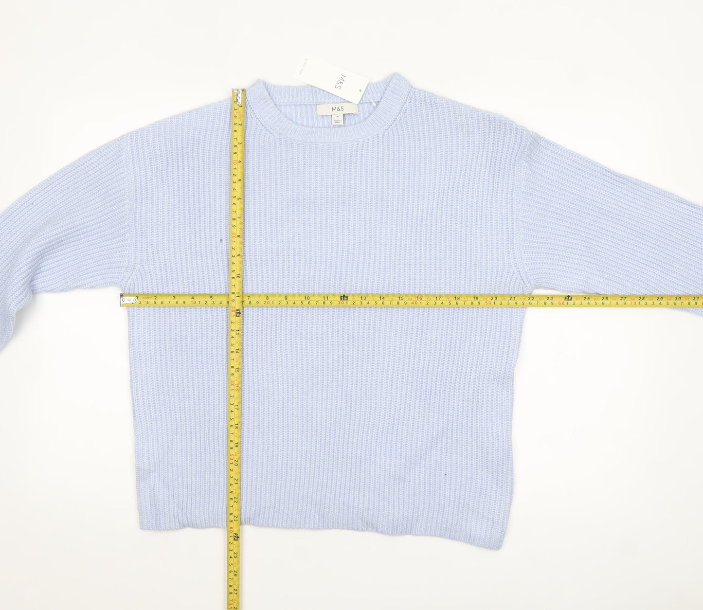 Marks and Spencer Women Blue Knit Long Sleeve Pullover Jumper Size M