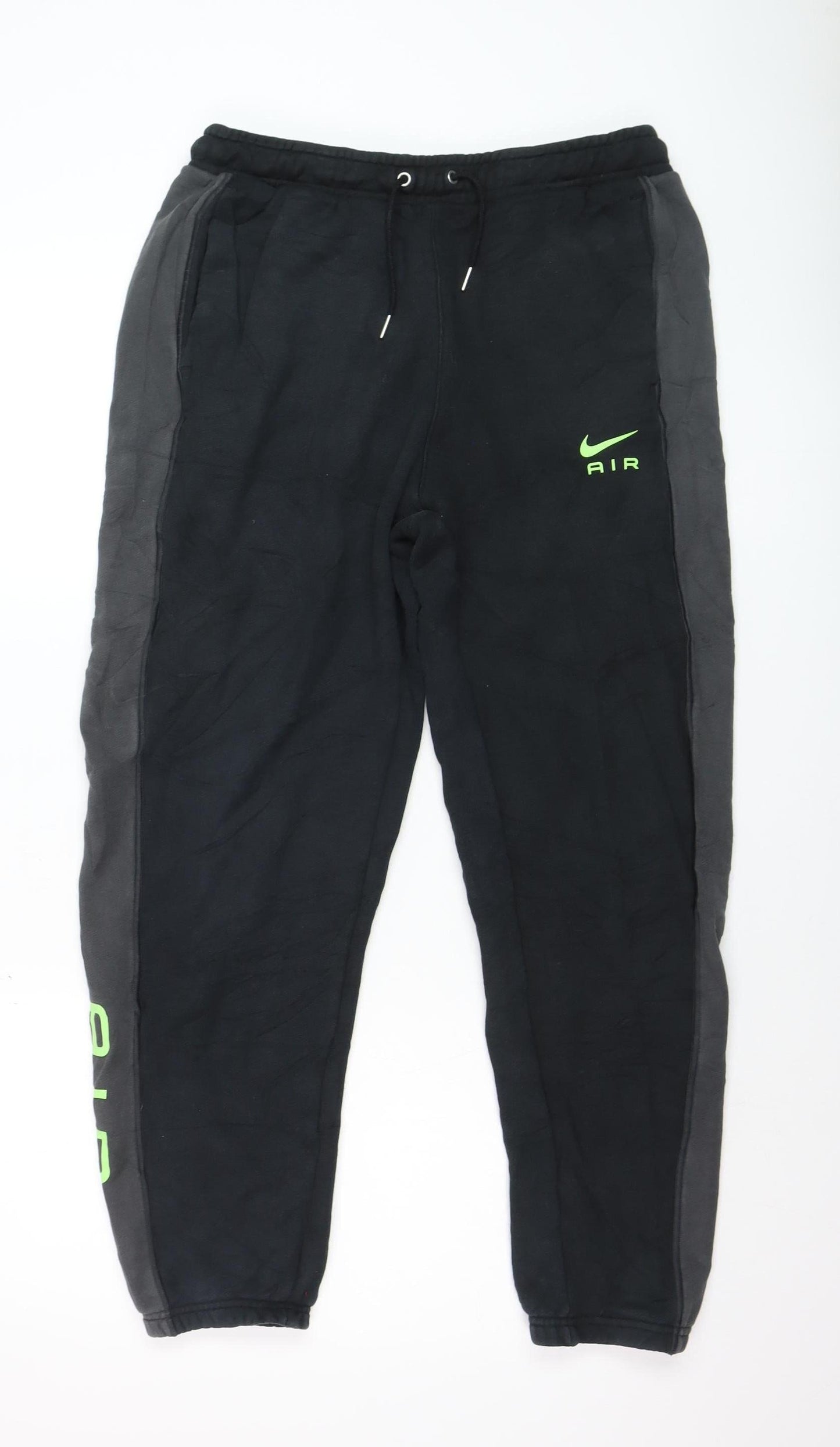 Nike Men Black Jogger Sweatpants L Fleece Lined Athleticwear