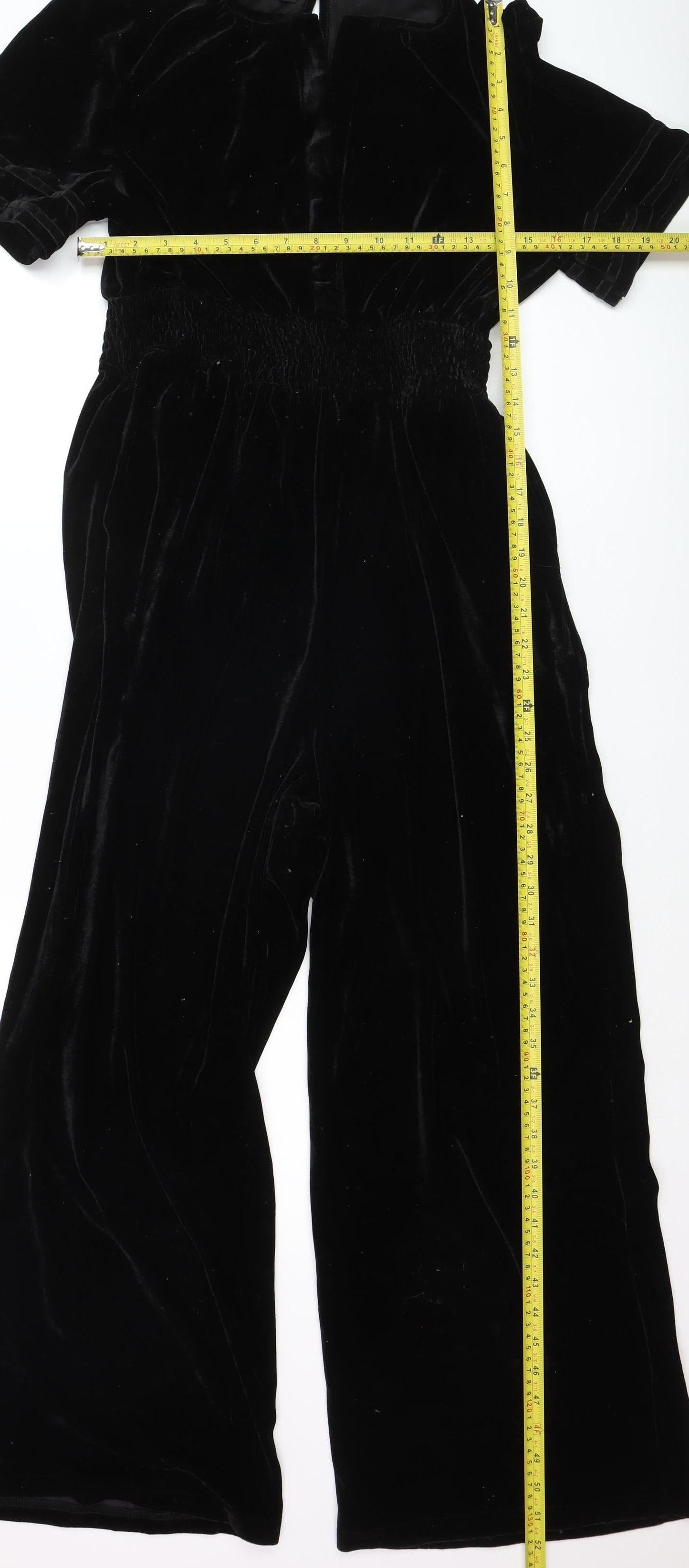 Disco Kids Girls Black Velvet Jumpsuit Short Sleeve Size M Partywear