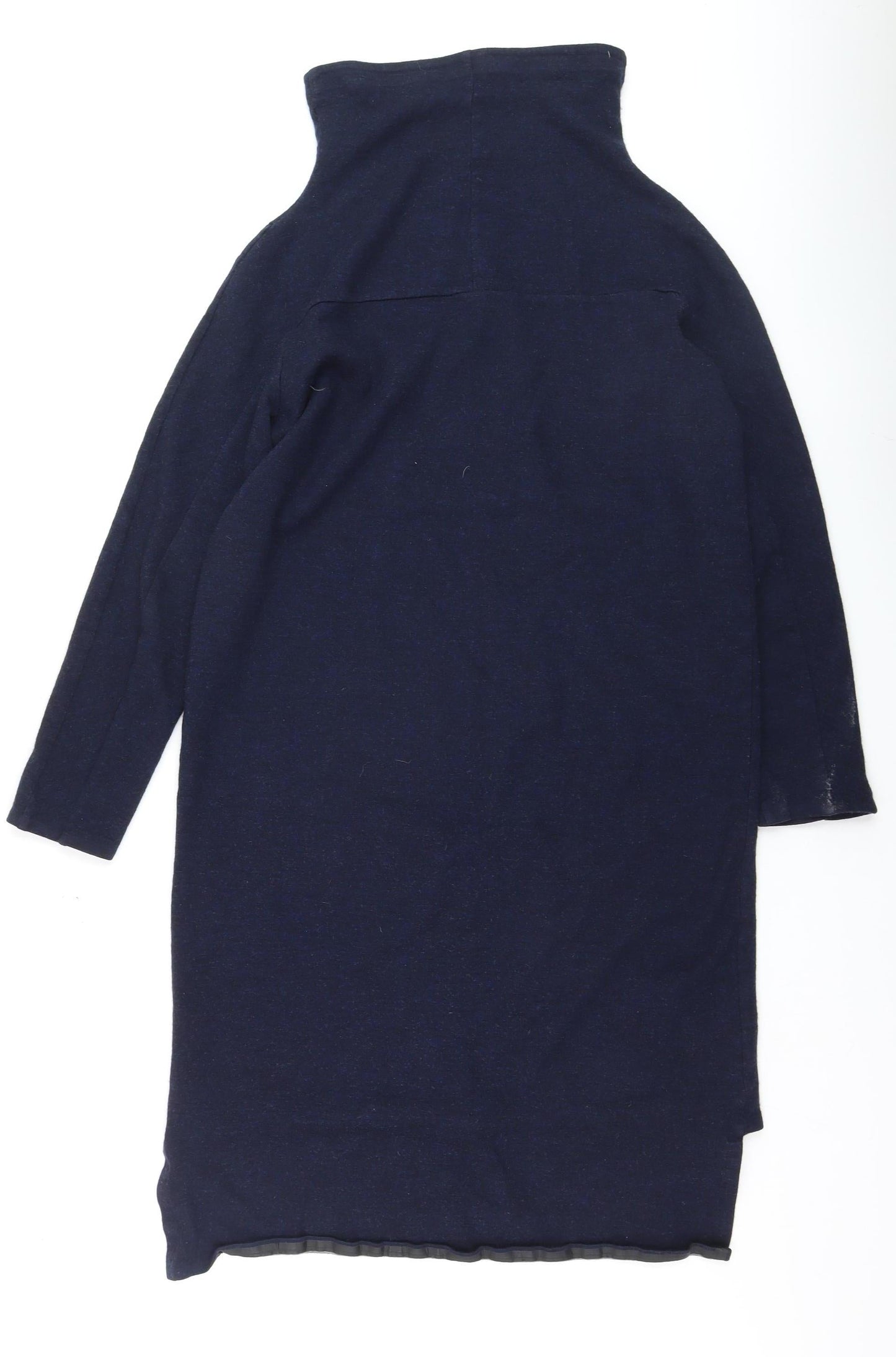 Sweaty Betty Women’s Blue Knit Jumper Dress M High Neck Long Sleeve
