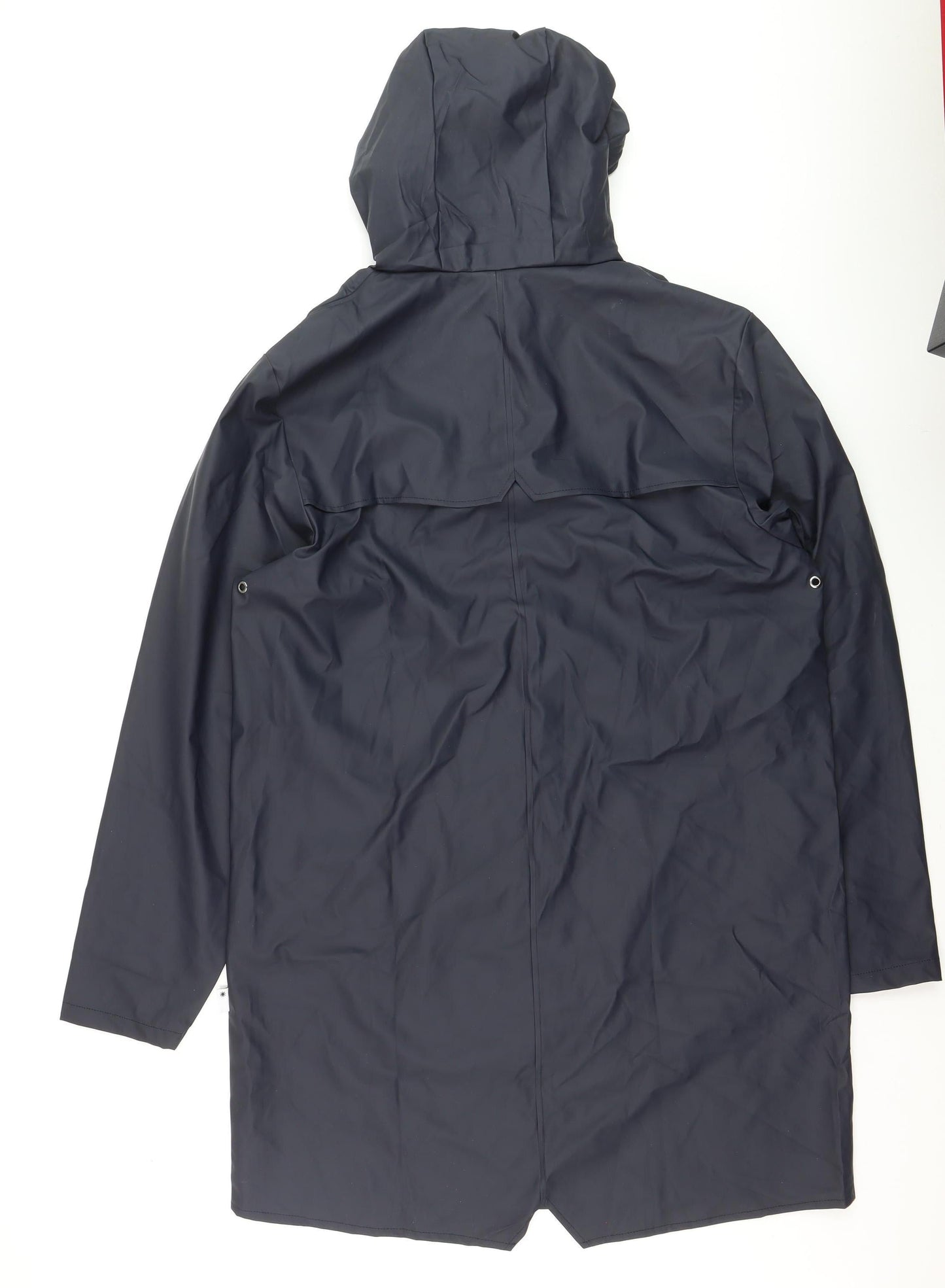 Rains Women's Navy Long Waterproof Rain Coat Jacket L