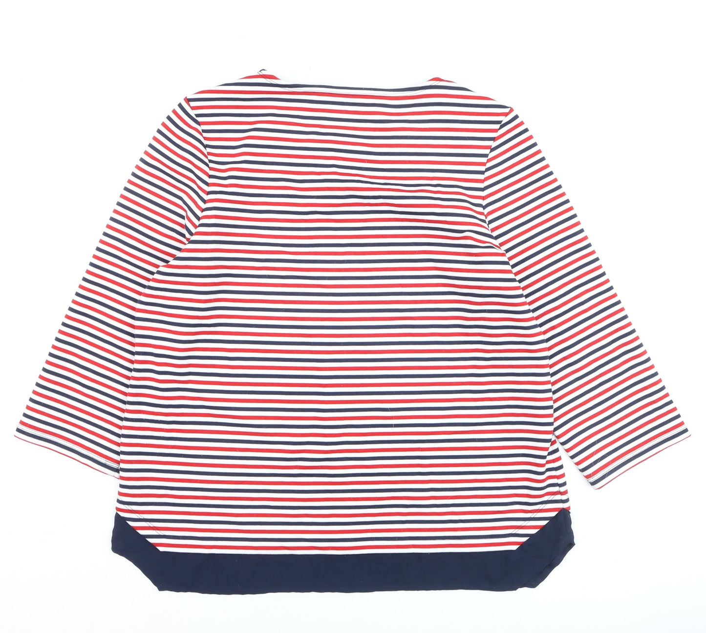 Marks and Spencer Women's Multicoloured Striped Long Sleeve Jersey T-Shirt Size 16