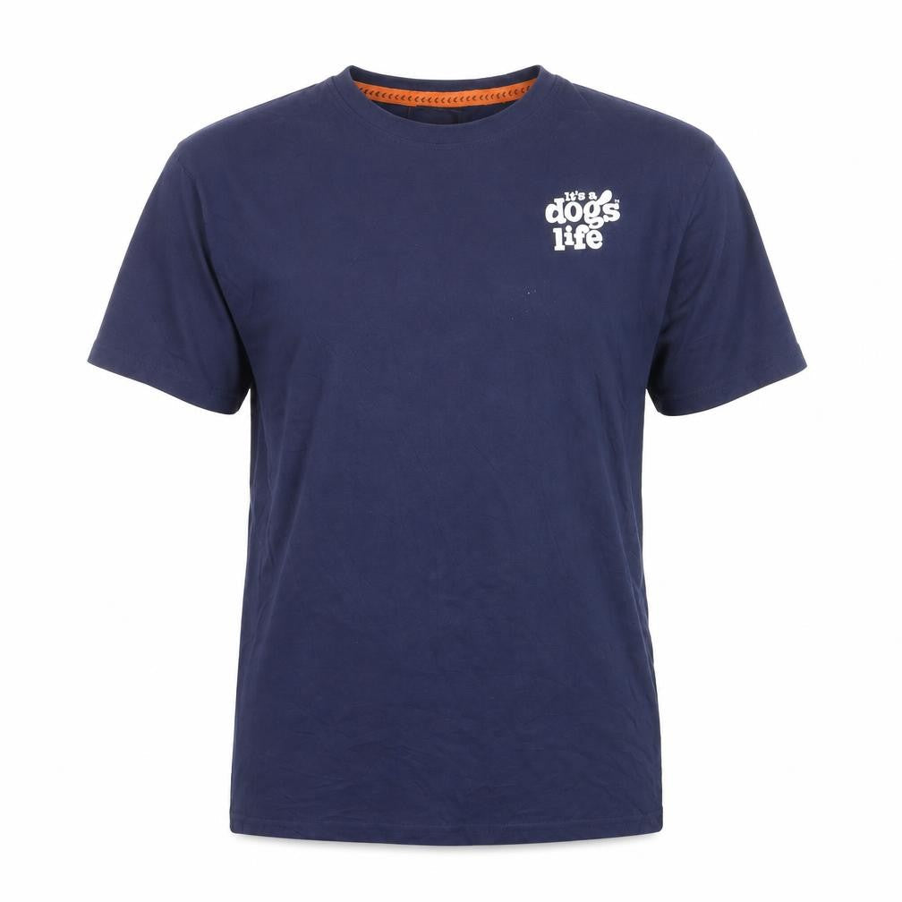 It's a Dog's Life Men's Blue L Graphic Retro Dog T-Shirt