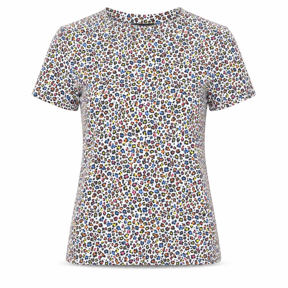 Front view of Marks & Spencer women’s multicoloured animal print cotton t-shirt, size UK 8