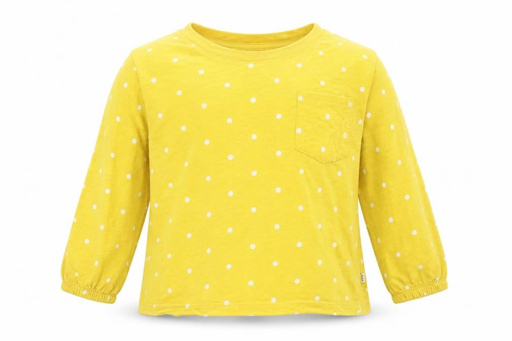 Gap Kids Girls Yellow Polka Dot Long Sleeve Cotton T-Shirt - Size M